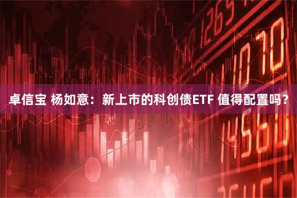 卓信宝 杨如意：新上市的科创债ETF 值得配置吗？
