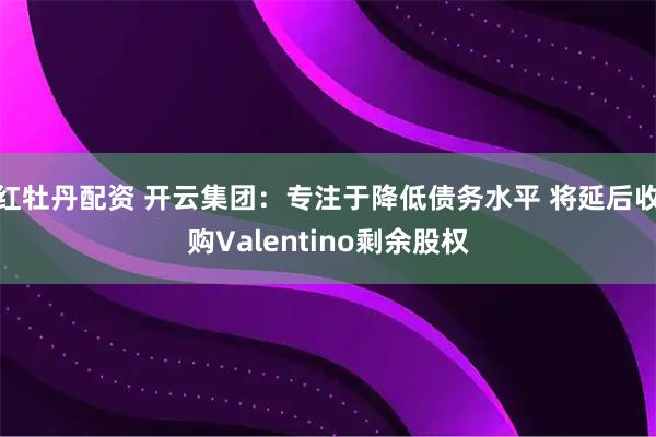 红牡丹配资 开云集团：专注于降低债务水平 将延后收购Valentino剩余股权